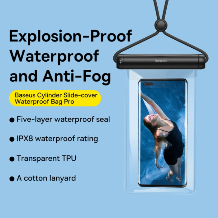 Cylinder Slide-cover Waterproof Phone Bag